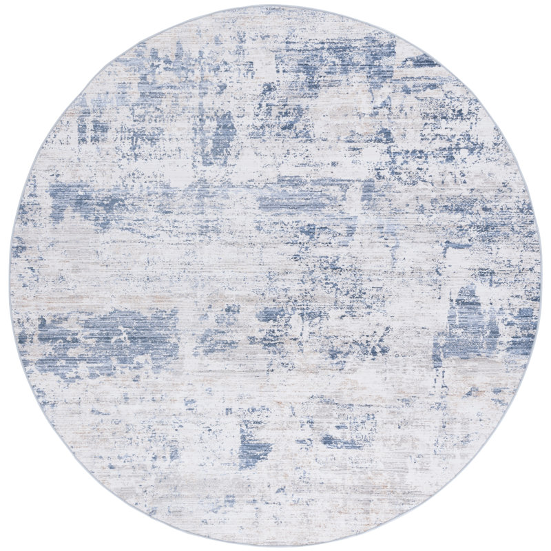 Tapis beige / bleu Malibu 944, Rond 6 pi