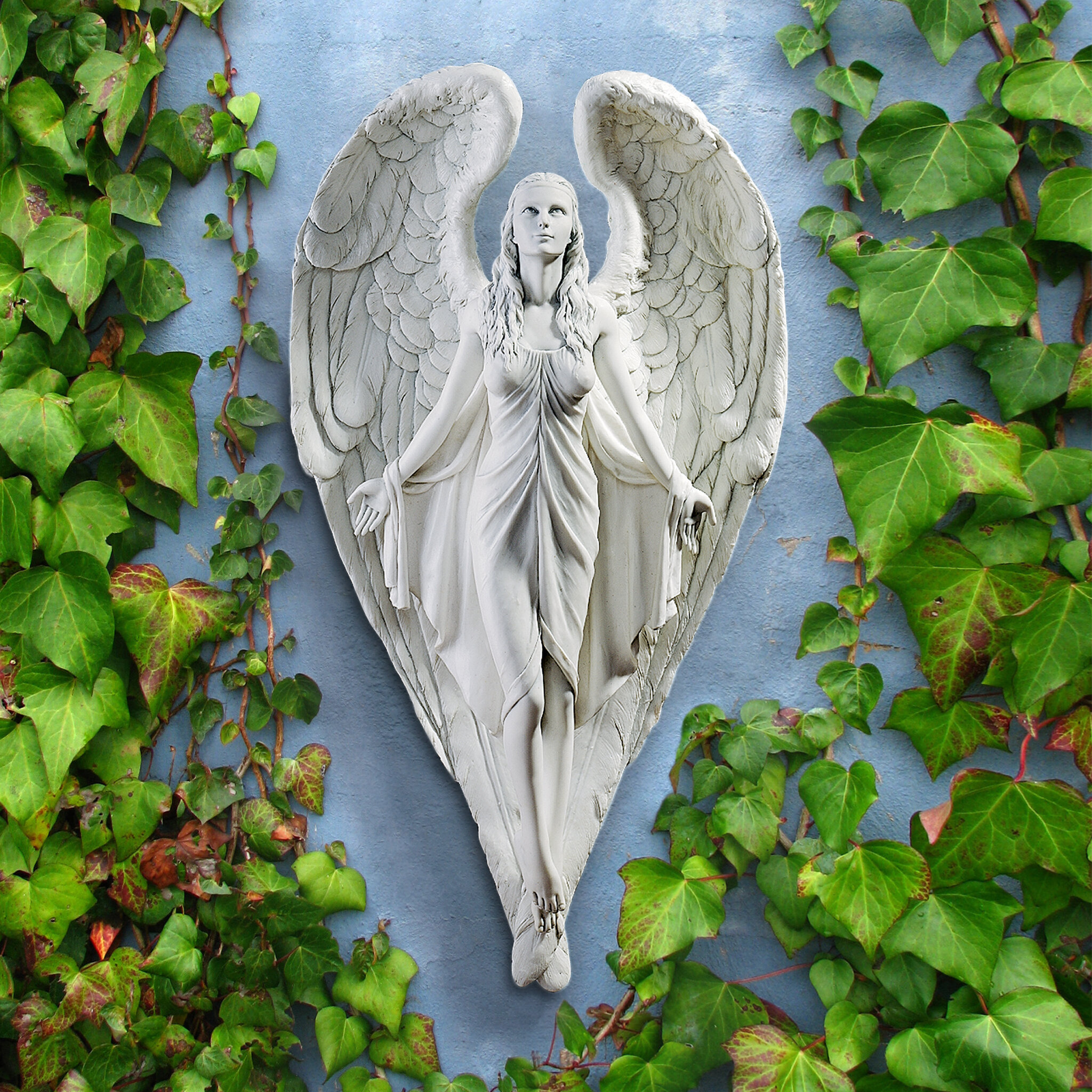 Home Decor Polyresin Colored Cherub Baby Angel Statue, Polyresin