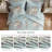 7-Piece Queen 7 Piece Vin -inspired Collection floral print,Soft Blue