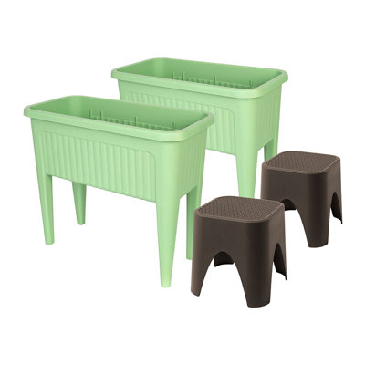 Ensemble de lit de jardin et tabouret 4 pièces Provence