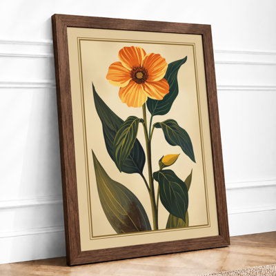 Golden Daisy Study Botanical - Framed Print