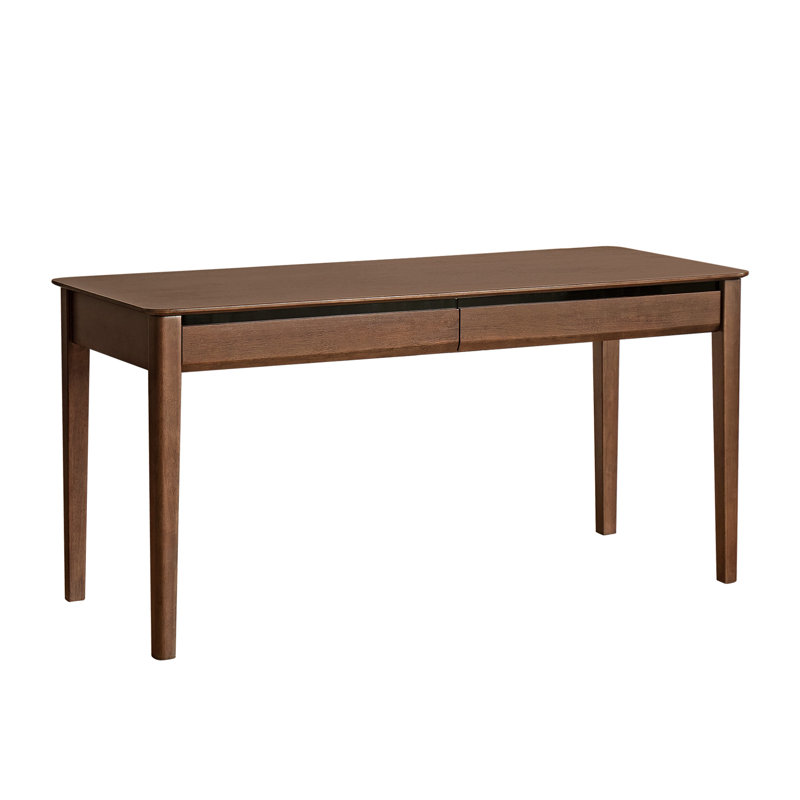 Modern Traditional Solid Wood Writing Desk with 2 Concealed Drawers, 55"W