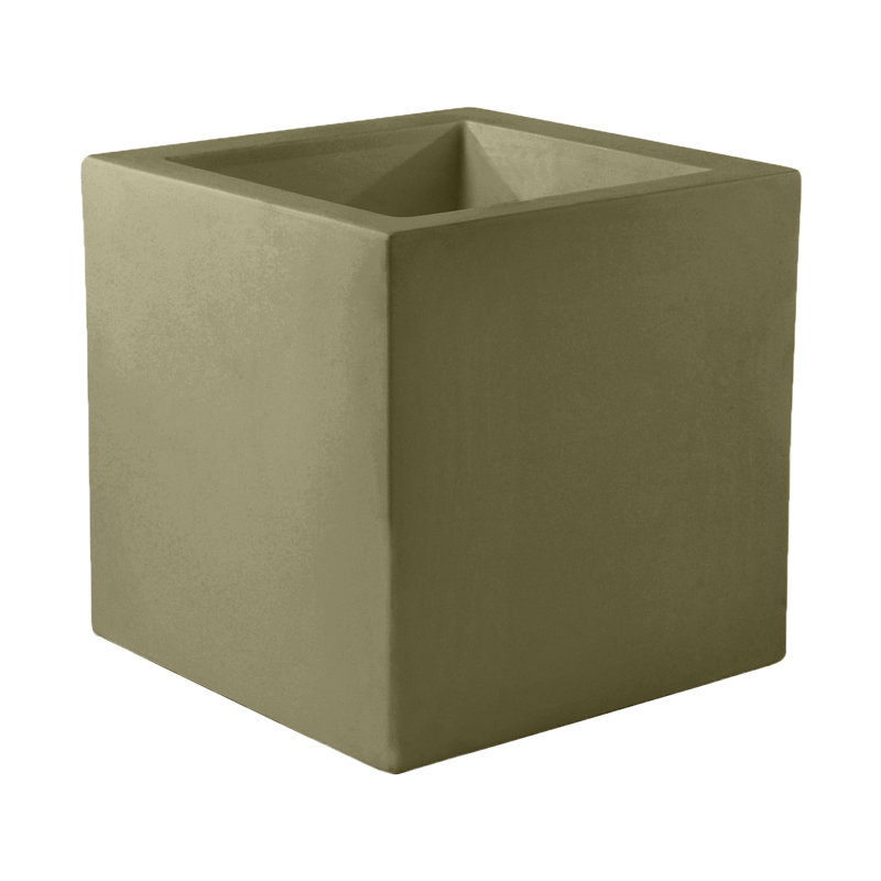 Nano Resin Pot Planter, 7" H x 7" W x 7" D, White
