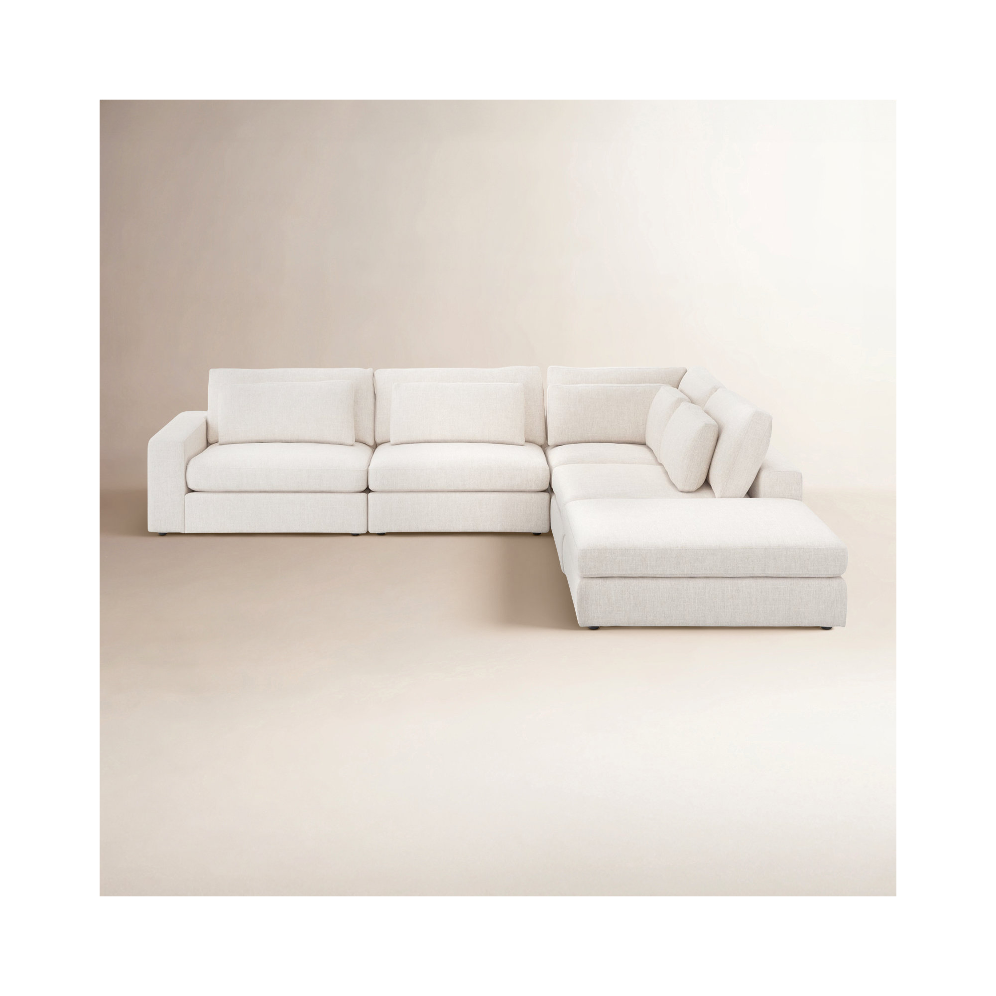 Bridgette 5 - Piece Upholstered Modular Sectional, Right Arm Facing, Essence Natural
