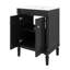 Meuble-lavabo de salle de bain 24 po avec lavabo supérieur, meuble de rangement moderne autoportant à 2 niveaux avec grandes tablettes de rangement-800924806