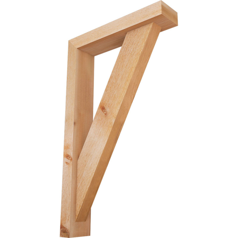 Traditional Block Bracket w/ Offset Brace, 30 x 18, 4"W Western Red Cedar (Rough Sawn)
