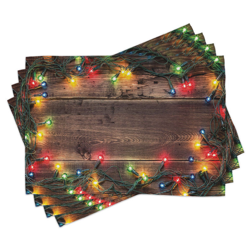 Ensemble de 8 napperons en bois de Noël 8 pièces One Allium Way® multicolore