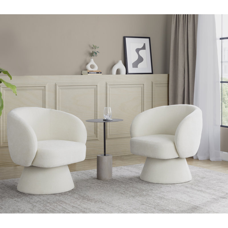 Terrance Swivel Accent Chair, Cream