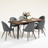 Ensemble de salle à manger rectangulaire moderne de 7 pièces de 63 pouces avec des chaises rembourrées