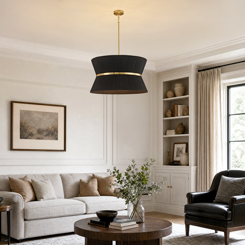 8-Light Rope Chandelier, Matte Black