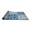 Tapis bleu/blanc cassé à motif-500879065