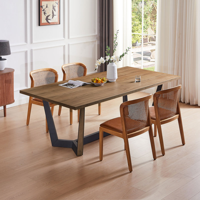 Table de salle à manger Azzahra, Noir, L 41,33 po x L 86,61 po
