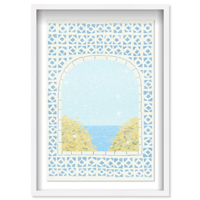 Mediterranean Window II Shadowbox Architecture Print by Oliver Gal, Black Frame, 10 x 15