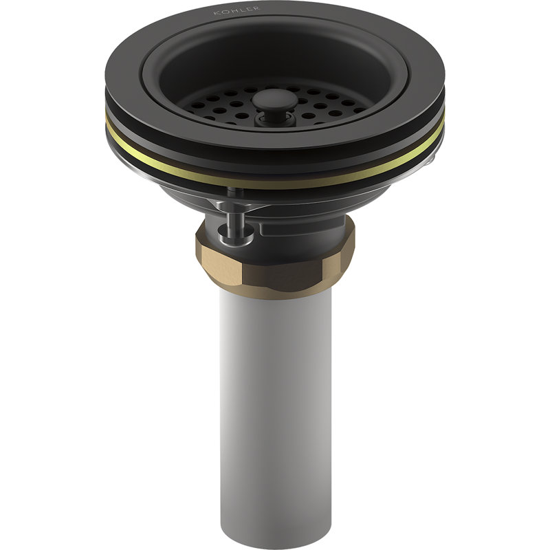 Duostrainer Drain d'évier et crépine avec cordier, Noir mat