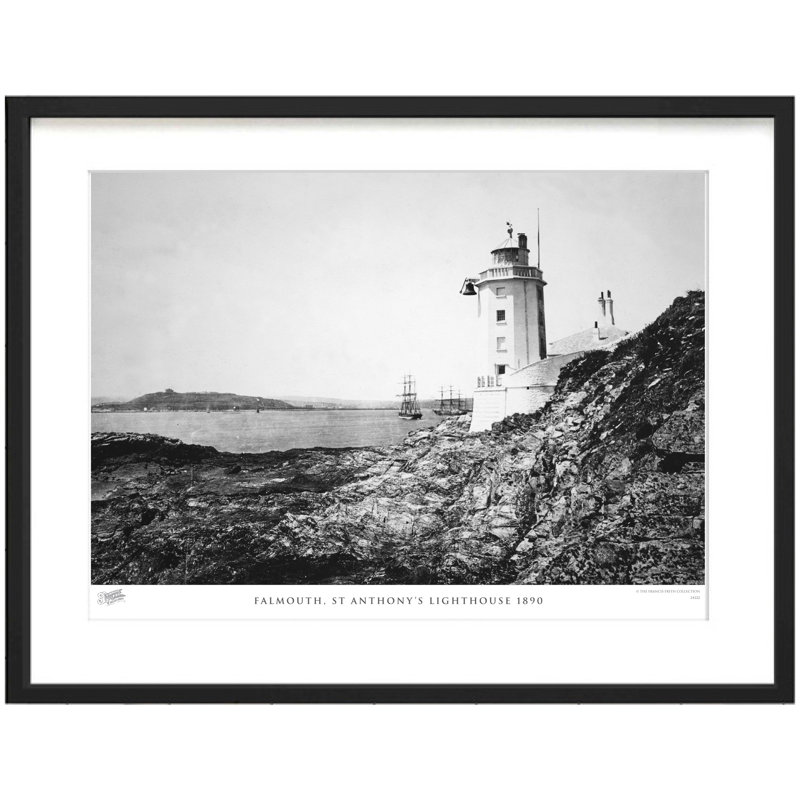 Falmouth, St Anthonys Lighthouse 1890 - Single Picture Frame Print, 45cm H x 60cm W x 2.3cm D