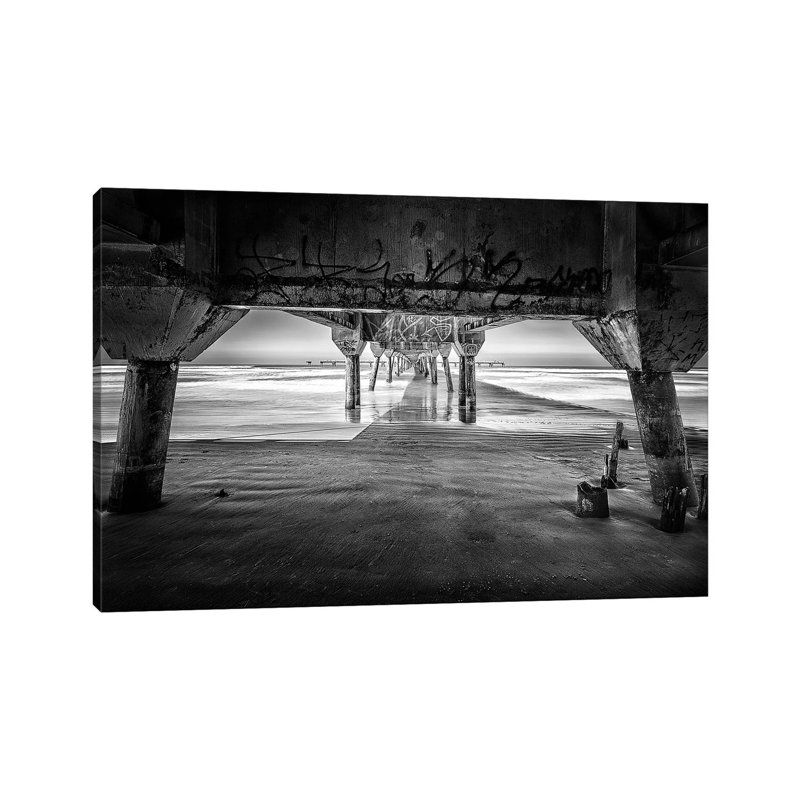 Pier On The Beach2 by Glauco Meneghelli - Wrapped Canvas Gallery-Wrapped Canvas Giclée, 20.32cm H x 30.48cm W x 3.81cm D