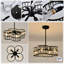 Lustre tambour 4 lumières à longueur réglable-733590631