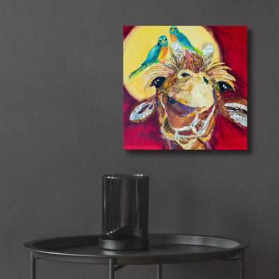Giraffe And Birds' by St. Hilaire Elizabeth Acrylic Glass Wall Art