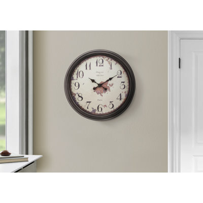 Horloge murale ronde de 20 pouces en brun classique - attrait intemporel pour les maisons traditionnelles