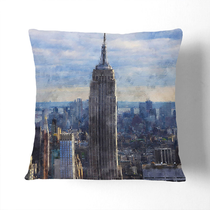 The Empire State Building Vol.2 Painting Scatter Cushion, 55cm H x 55cm W x 20cm D