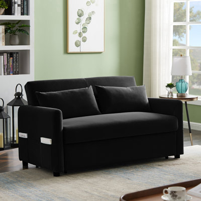 Evella 57'' Velvet Reclining Sofa
