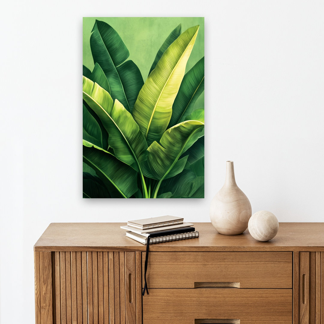 Vibrant Tropical Leaves Organic Vibrant Abstract Nature Plant Wall Art Print