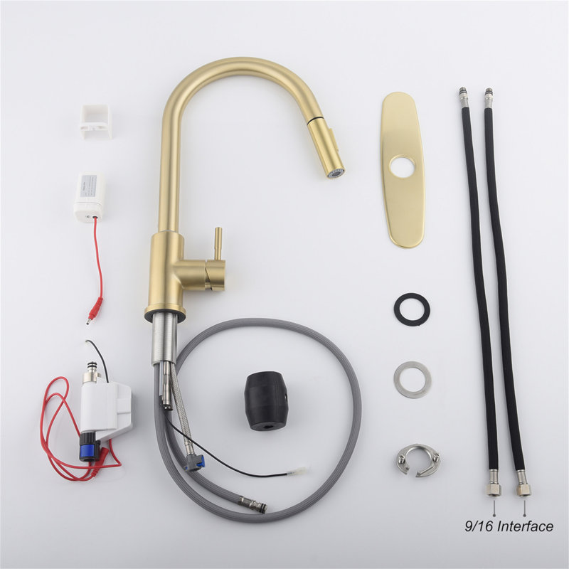Touch Kitchen Faucet with Pull Down Sprayer, Brushed Gold