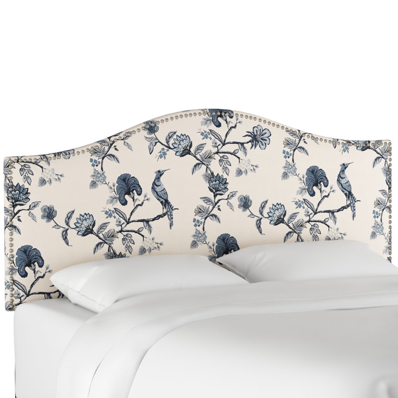  Upholstered Panel Headboard, King, Shaana Indigo