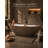 74.8" x 39.8" Brown Concrete Oval Deep Soaking Freestanding Bathtub-97549053