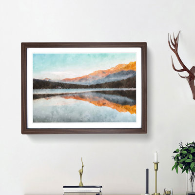 Mountain Reflection in Italy - Picture Frame Painting Print