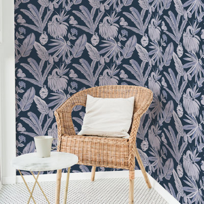 Flamant rose, papier peint pelez et collez par She She