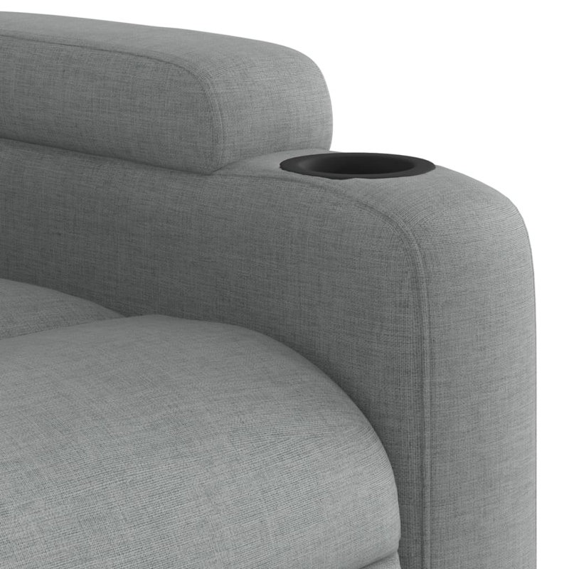 Upholstered Massage Chair, Light Gray Polyester