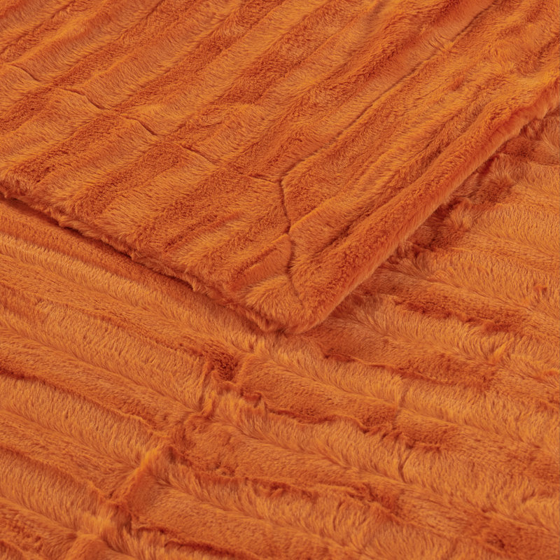 Throw Blanket, Burnt Orange, 152.4cm W x 203.2cm L