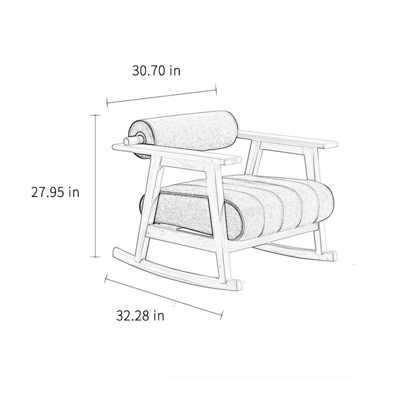 Chaise berçante de loisirs créative en bois massif, Blanc