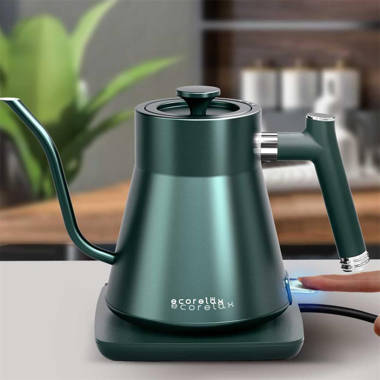 LUXESIT Electric Kettle With Thermometer Stainless Steel 1.5L 1000W  Gooseneck Pour Over Coffee Tea Kettle