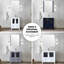 Meuble-lavabo simple gris foncé de 42 po Largeur, plateau en céramique blanche, robinet inclus, conception à fermeture en douceur, une armoire intérieure et cinq tiroirs pour un espace de rangement supplémentaire, surface de travail, acier inoxydable