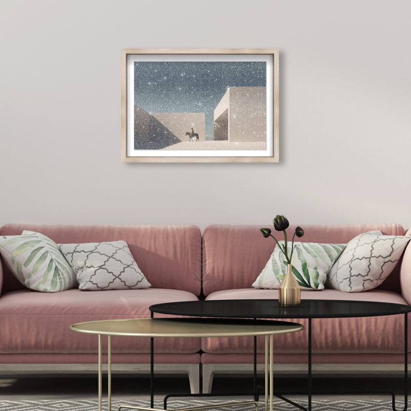 Lone Equestrian II Print by Oliver Gal, 25.5"H x 37.5"W, Natural Oak Shadowbox