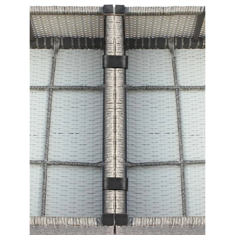 7 meubles de patio avec coussins - cadre en aluminium tissé à la main pour 4 coussins de 7 pièces, antirouille