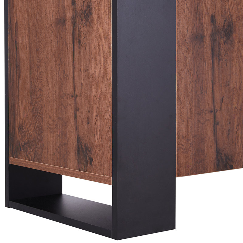 Metro Lane 178cm W Electric Fireplace with 5120 BTU, Black/Brown
