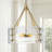 5-light Drum Chandeliers With Textured Glass -844178651