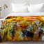 Ensemble d'édredon en microfibre orange et moderne Ginette Fine Art