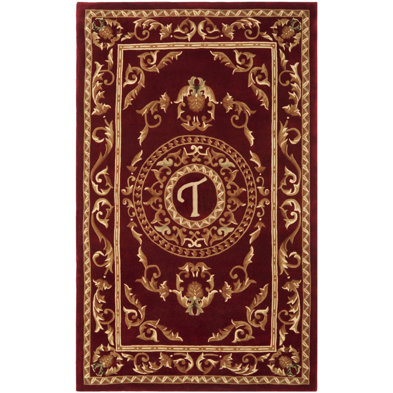 Tapis floral en laine touffeté à la main Lenora Naples, Rectangle 3 pi x 5 pi