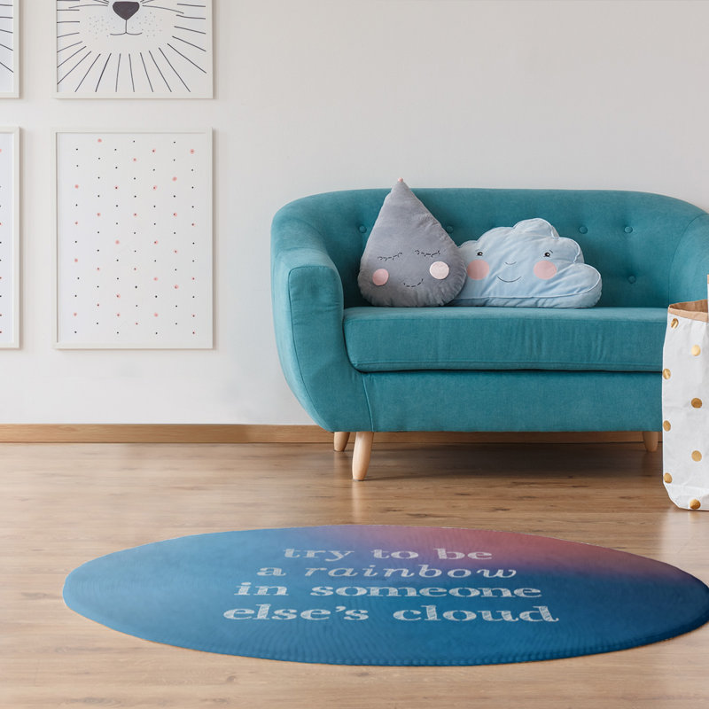 Tapis de fond multicolore try to be a-to-arc-de-chenille, Rond 5 pi
