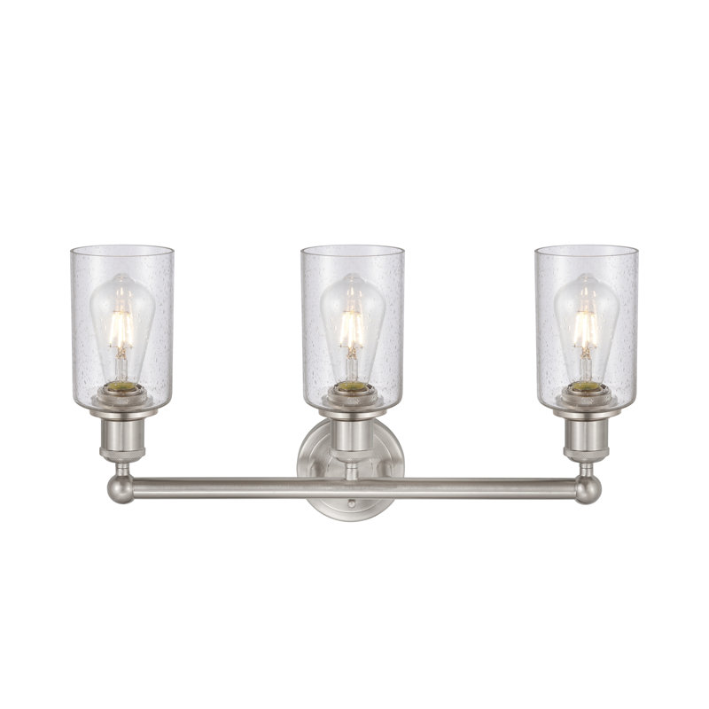 Caldello 3 - Light Dimmable Vanity Light, Brushed Satin Nickel, Seedy