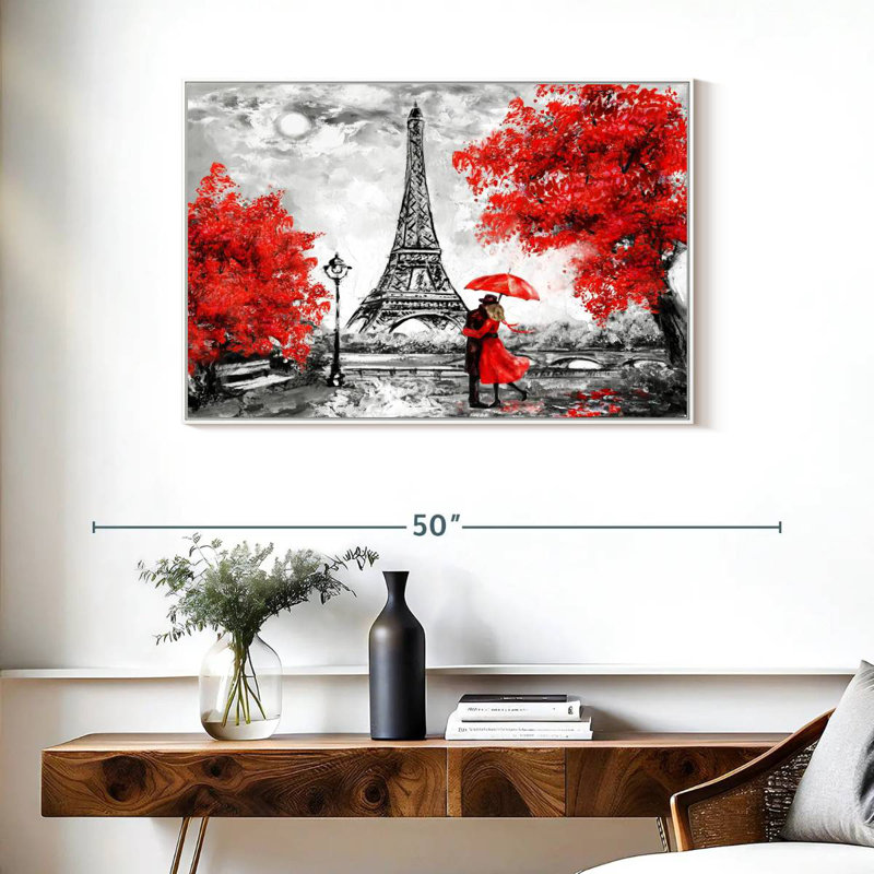 Paris Couple Pop, Cadre flottant blanc, 37 po x 25 po