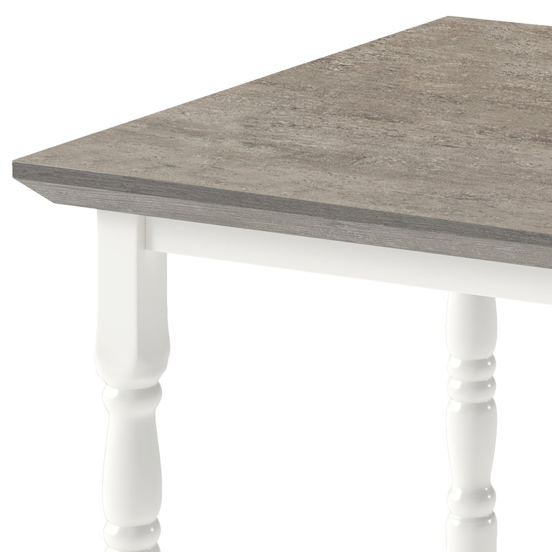 Ensemble de salle à manger cinq pièces, Blanc, Gris