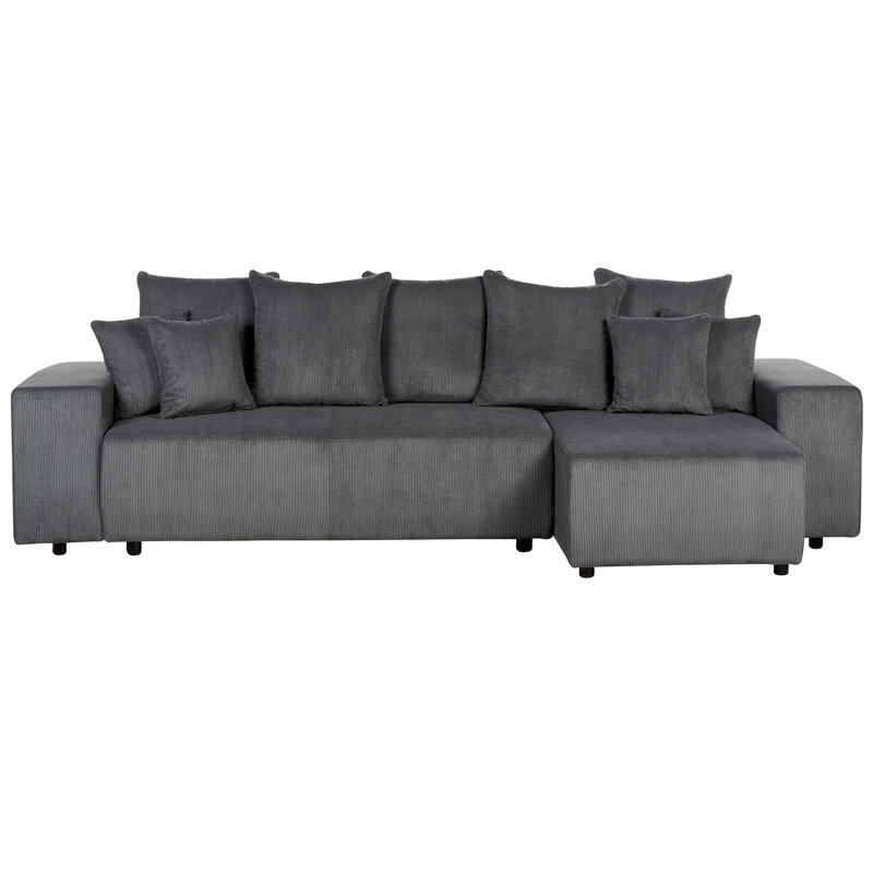 Alyxs Corduroy Sofa Bed, Right Hand Facing, Grey