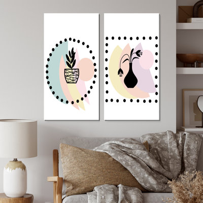 «Scandinavian Abstract Minimalistic Geometrics II», ensemble de 2 imprimés