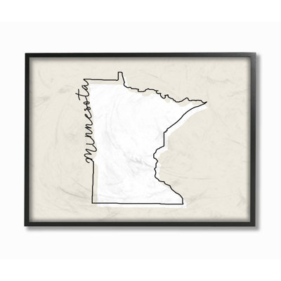 " Minnesota Home State Map Neutral Design "