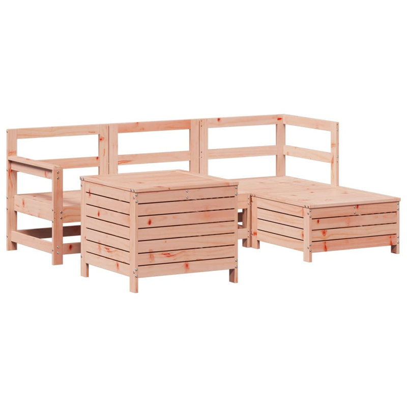 5 Piece Garden Sofa Set Solid Wood Douglas Fir